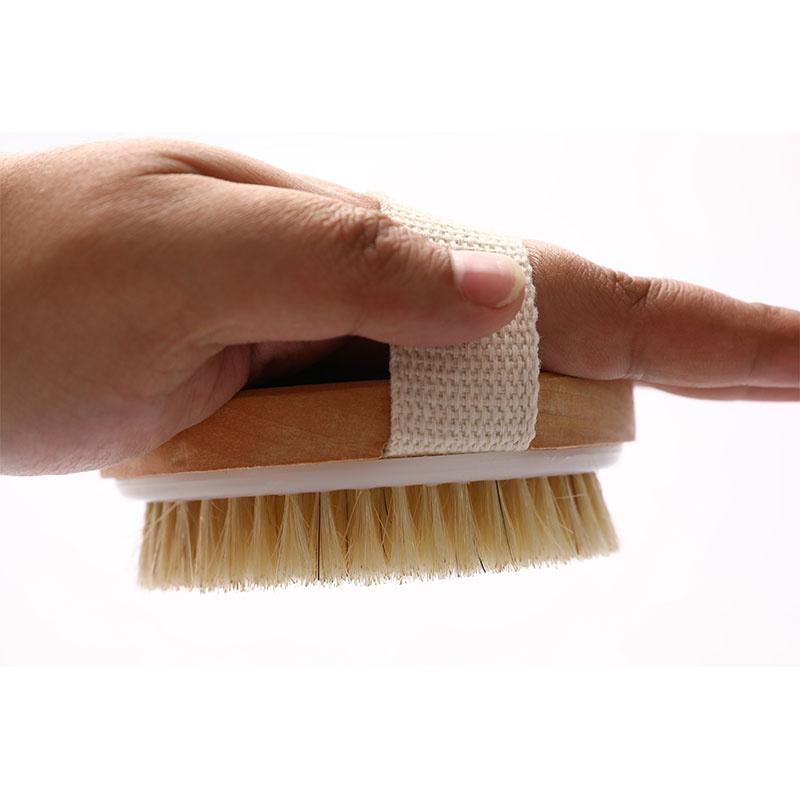 Wooden Bath Brush Body Massage Wood Exfoliation Shower Brush Horse Hair Brush