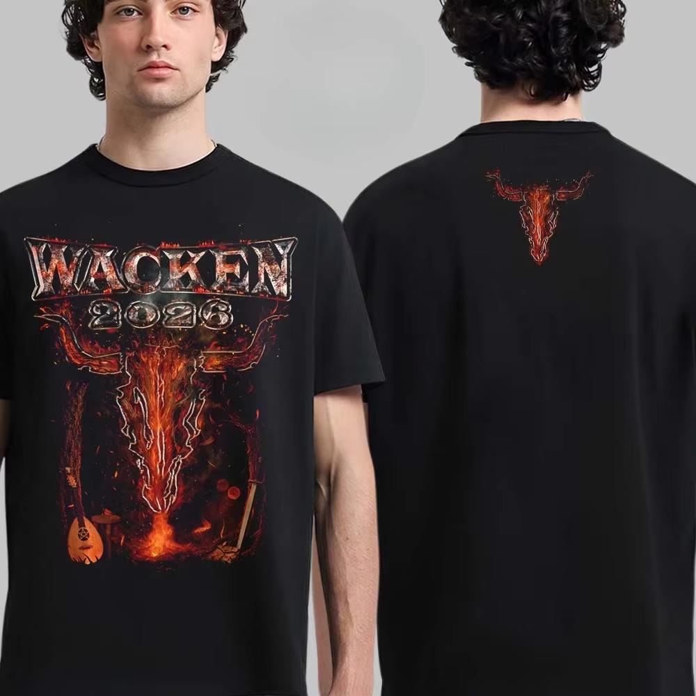 2026 New Wacken Open Air Louder Than Hell Pattern Tshirt A Heavy Metal Street Casual Top Suitable For Both Men And Women