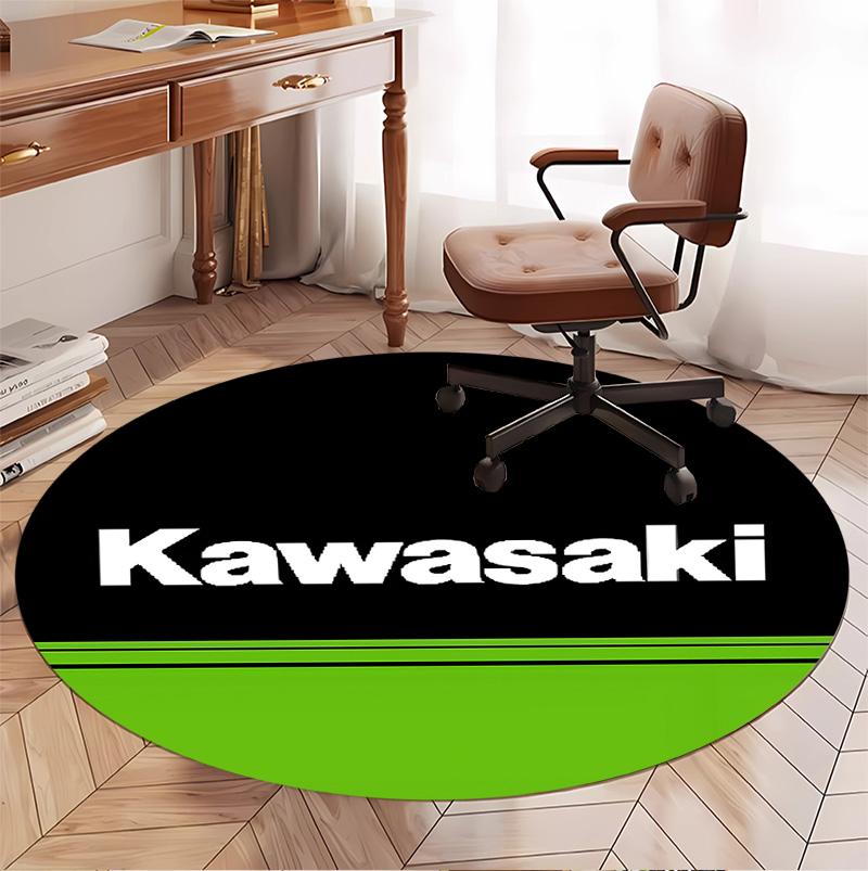 Kawasaki Pattern Round Rug, Indoor/Outdoor Mat, for Picnic, Gameroom, Bedroom, Office, Living Room, Home Decor Carpet, Birthday Gift