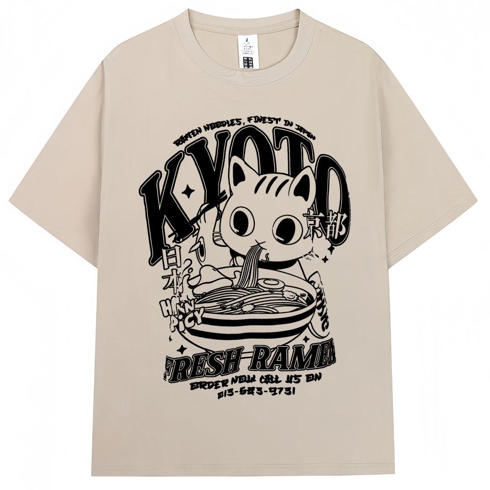 Japanese Style Hokkaido Wave Vintage Tshirt Men Women Harajuku Fashion High Quality T Shirts Oversized Cotton Summer Tee Shirt