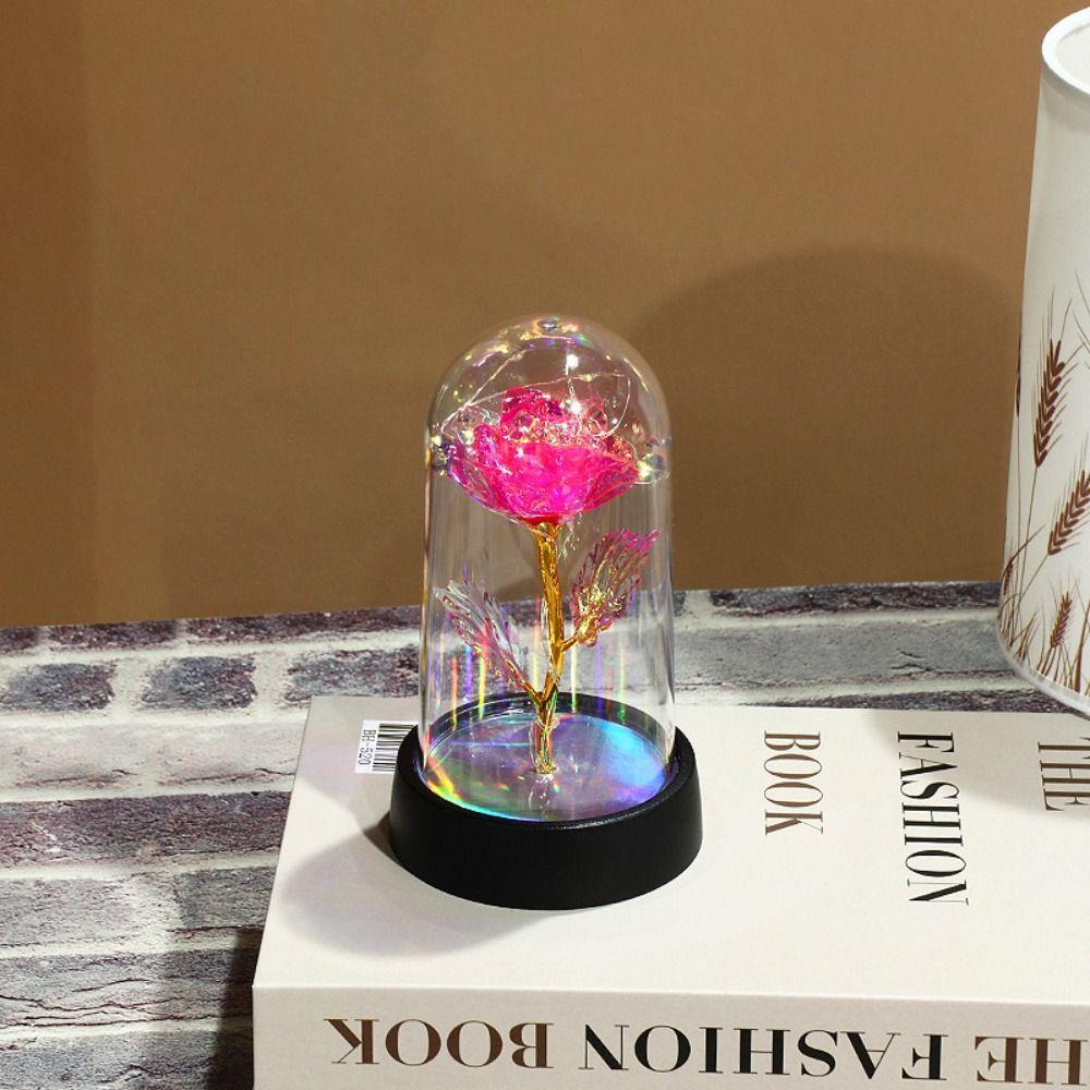 Красная Разноцветная Роза Искусственные Цветы Свадебное Украшение Светодиодная Подсветка Фольгированный Цветок Подарок