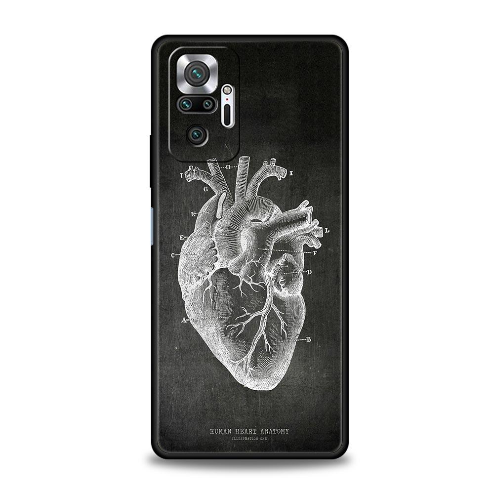 Чехол для телефона для Xiaomi Redmi Note 13 12 5G 9S 9 8 10 11 Pro 9T 13C 12C 10C 9C 9A 7 Pro Мягкий силиконовый чехол Меловая доска Анатомия