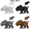 The P8011-P8014 White Black Grey Brown Wolf Vargr Model Blocks MOC Bricks Set Gifts Toys