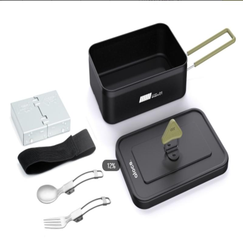 ALOCS Набор из четырех ветрозащитных кухонных принадлежностей для кемпинга на открытом воздухе, четырехслойное твердое анодирование, подходит для кемпинга/автодома/выживания