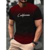 Letters Men's T-shirt 3D Printed Tees Male Simple Gradient Fashion Trend Short Sleeve T Shirts Casual Summer Clothing