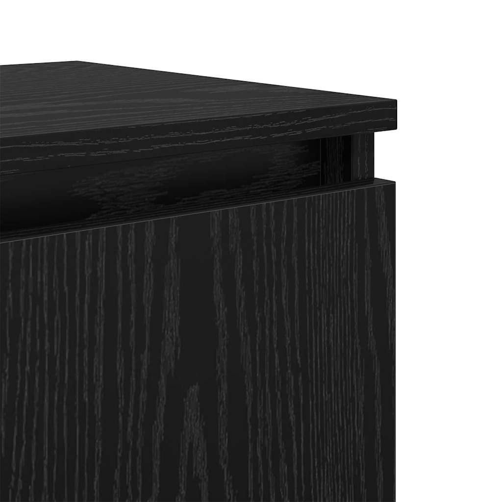 Nightstand Black Oak Effect 40 x 30 x 50 cm Engineered Wood