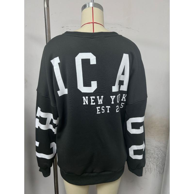 Женские свободные свитера-свитшоты в стиле гранж с принтом букв на спине, повседневные утолщенные топы с длинным рукавом, осенняя уличная одежда