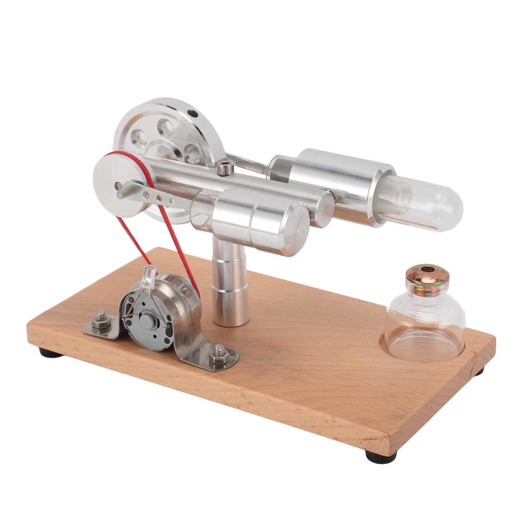 Hot Air Stirling Engine Motor Model DIY Educational Electricity Generator Colorful LED for Kids