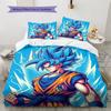 Son Goku Pattern Bedding Quilt Set  Home Decoration  Gift (1 * duvet cover + 2 * pillowcase  without core).xwn