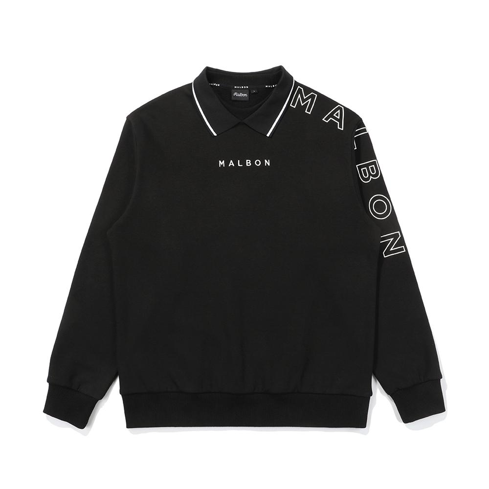 MALBON GOLF Malbon Script Fleece-Lined Sweatshirt Black (Man)