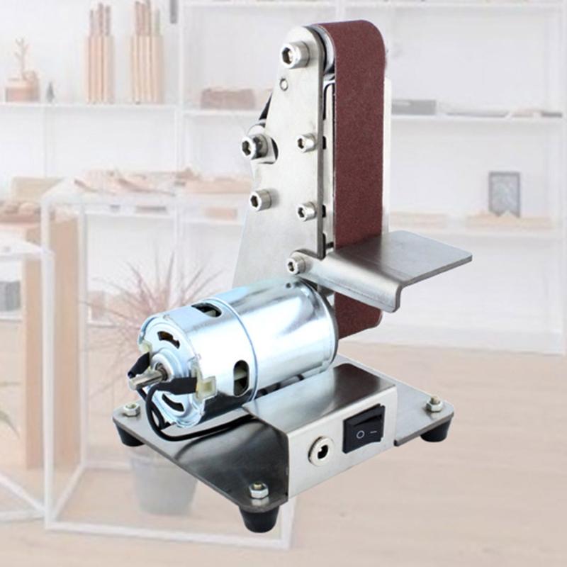 Компактный ленточный шлифовальный станок Малый инструмент для ленточной шлифовки Простой в эксплуатации для заточки и шлифовки с 7 настройками скорости