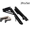 2 Pack 8-20Inch Black Triangle Folding Angle Bracket Adjustable Wall Mounted Durable Bearing Shelf Bracket DIY Home Table Bench