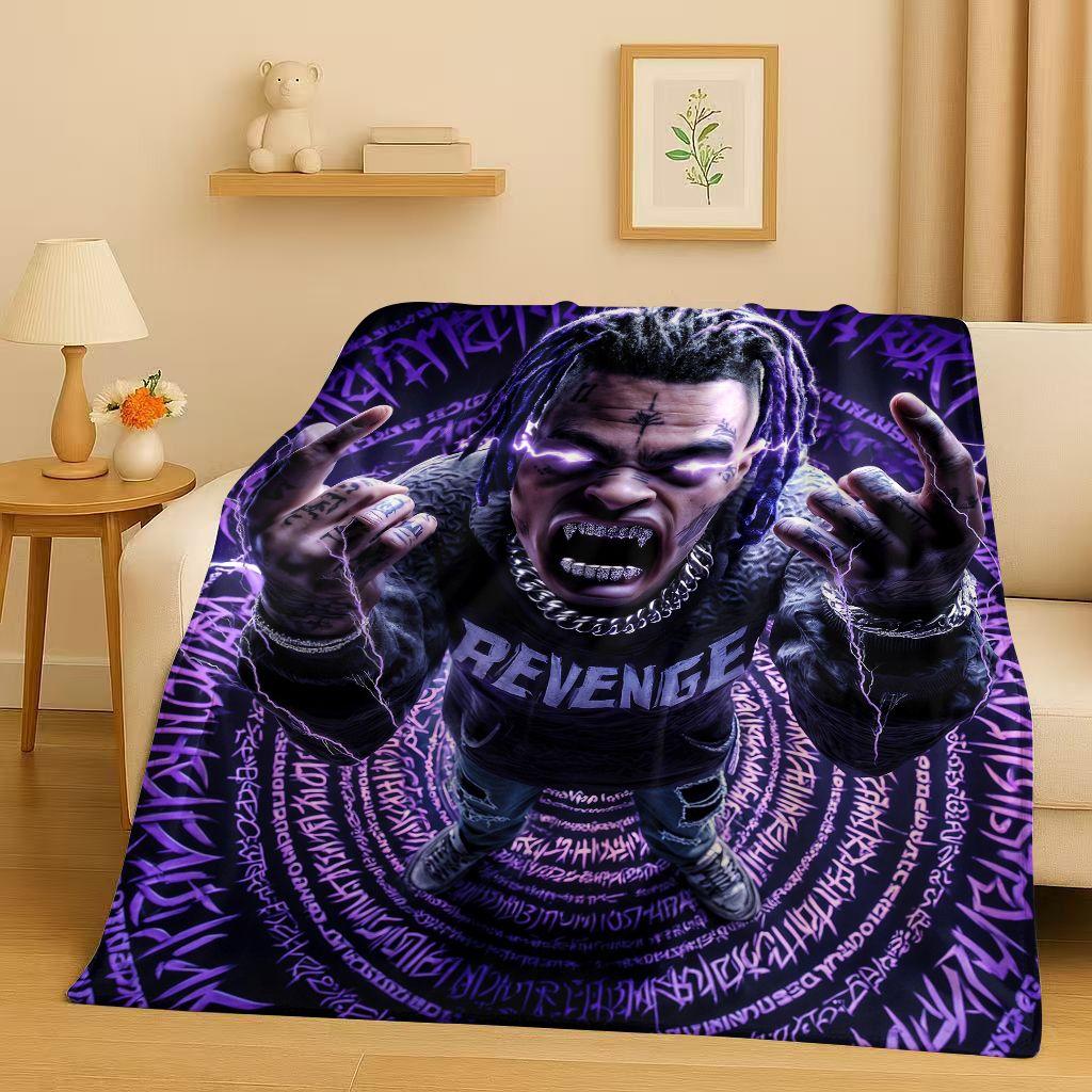 26 Style Top Hip Hop Rapper Star Cartoon Art Flannel Blanket,Ultra Soft Warm Plush Throw for Home Bedroom Bed Sofa Cover Office