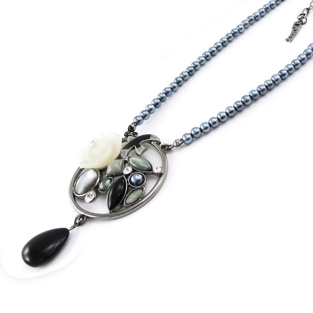 Les Trésors De Lily [J2799] - Дизайнерское колье «Liberty» серо-черный