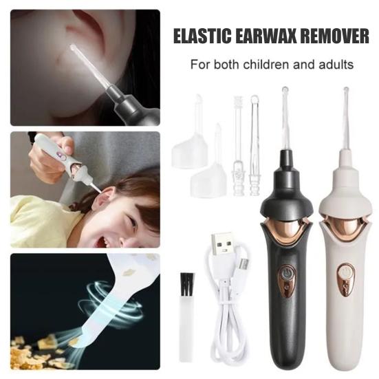LED Ear Cleaner Kit Electric Ear Wax Remover with 5 Soft Tips Rechargeable Waterproof Safe Ear Cleaning Tool