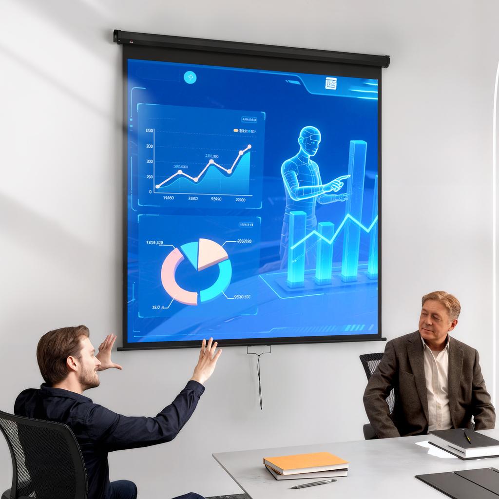 Projector Screen 178 x 178 cm 99 Inch 1:1 HD 4K, for Home Cinema and Office Presentations
