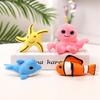 Cute Marine Animals Dolphin Starfish Refrigerator Sticker Plush Toy Doll Magnet Sea Octopus Doll Doll