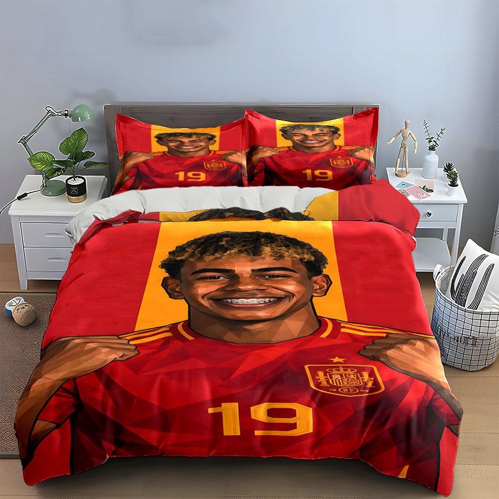 Football player portrait pattern. Bedding sets Duvet cover sets Duvet covers Pillowcases(1*Duvet Cover 2*Pillowcases without duvet insert)