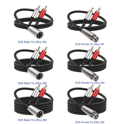 Кабель XLR на 2 RCA Кабель XLR папа/мама на двойной RCA папа Четкая передача аудиосигнала для усилителя для наушников микрофона