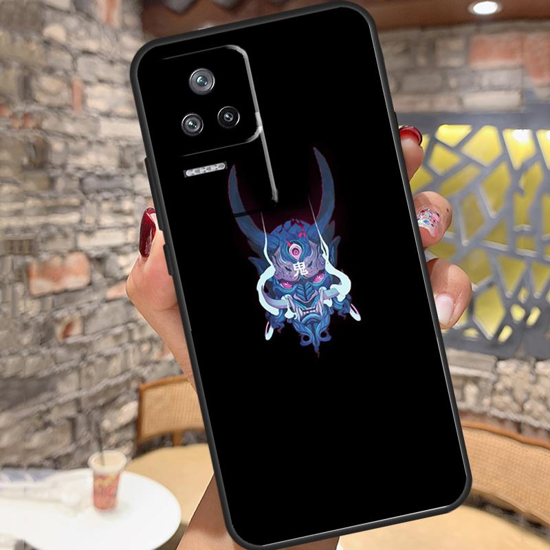 Samurai Oni Mask Case For Xiaomi 14 Ultra 15 13 11T 12T 13T 14T Pro POCO X3 X5 X6 X7 Pro M6 F5 F6 Pro Cover