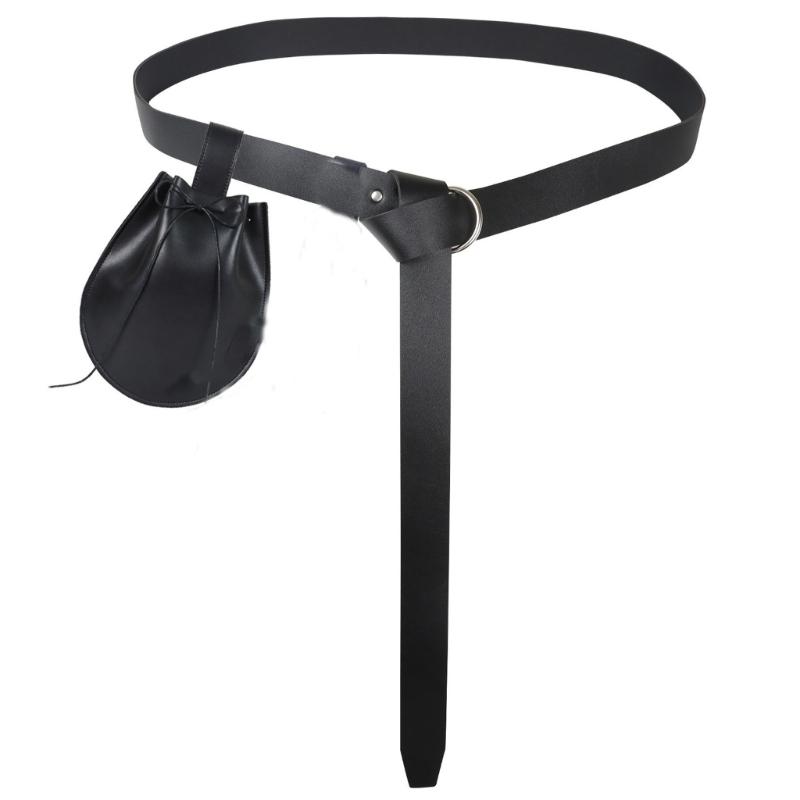 Medieval Waist Guard Leather Side Pack Medieval Leather Belt Waist Bag Potion Bottle Medieval Costume Accessory