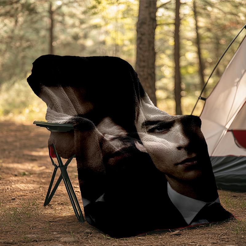Damon Salvatore Romance Blanket Flannel Throw for Sofa, Indoor, Camping, Living Room, Office, Chair, And Bed Soft Birthday Gift
