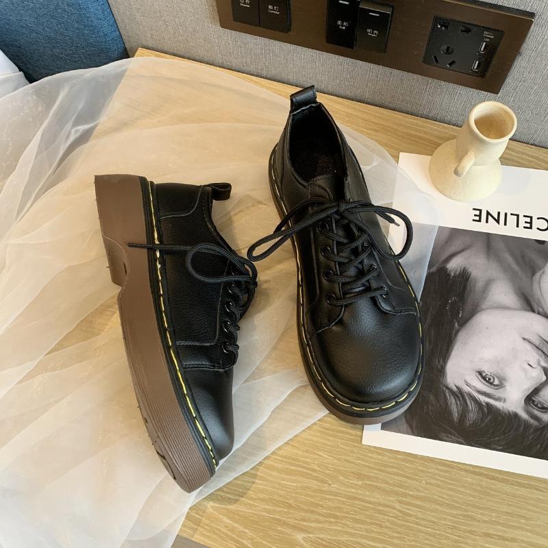 Fashion Women Platform Boots Punk Motorcycle Boot for Woman Short Ankle Booties Low Top Fashion British Thick Bottom Ladies Bootines