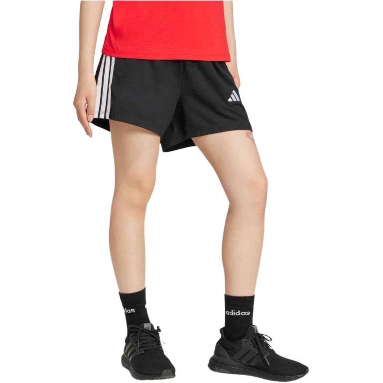 adidas Женские базовые хлопковые шорты с 3 полосками Черный/Белый Женская уличная одежда JD0908