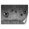 Wallpaper Silver 3D Balls On the Background of Concrete Wall