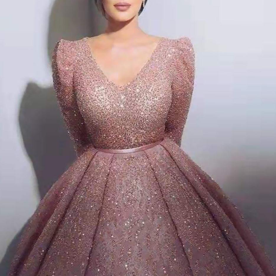 Летнее новое европейское и американское женское платье, цвет нюд-розовый, с V-образным вырезом, талия, украшенная золотыми блестками, длинное платье, платье