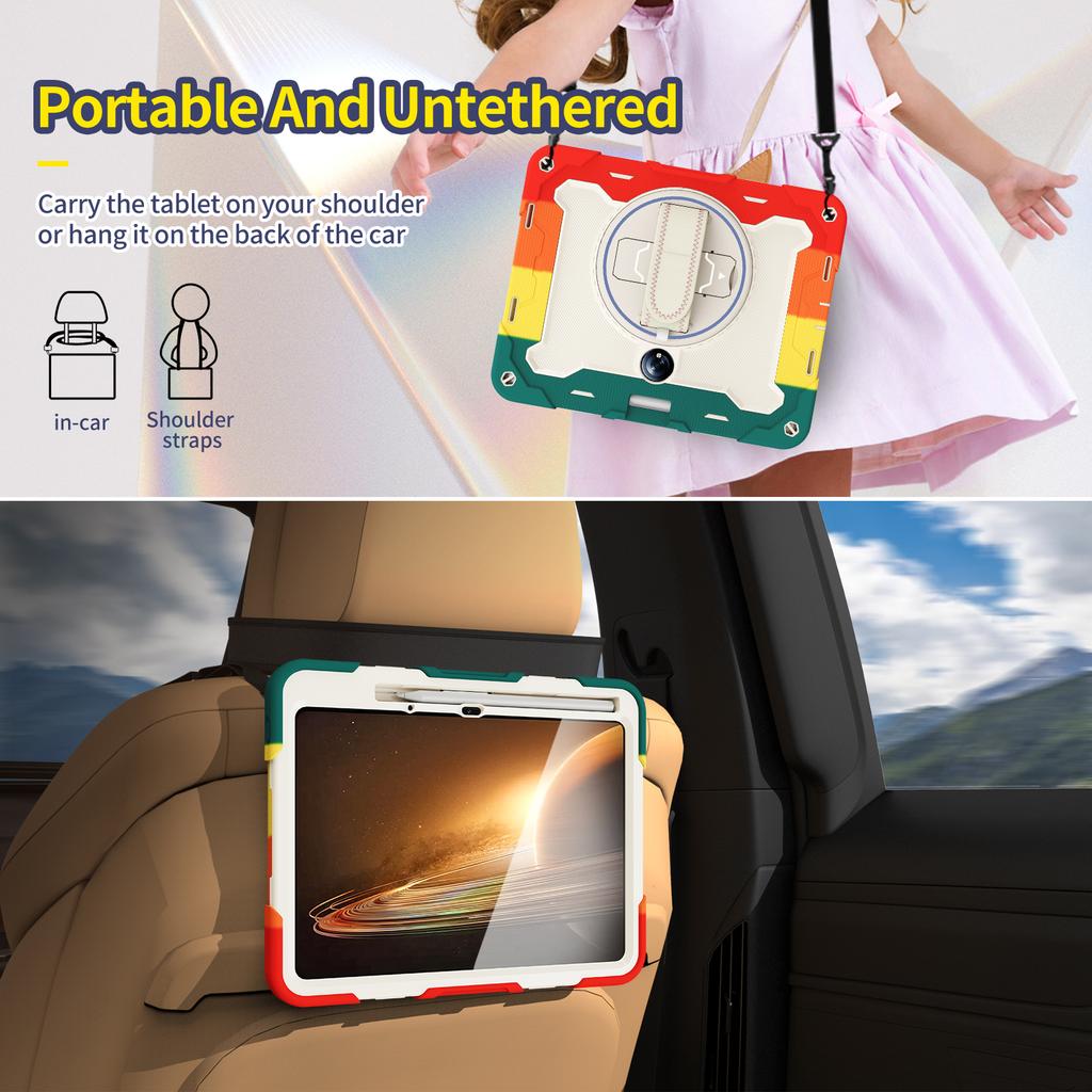 360 Rotatable Armor Case For OnePlus Pad 11.61 inch Heavy Duty Rugged Cover Multi Angles Stand With Hand Strap Shockproof