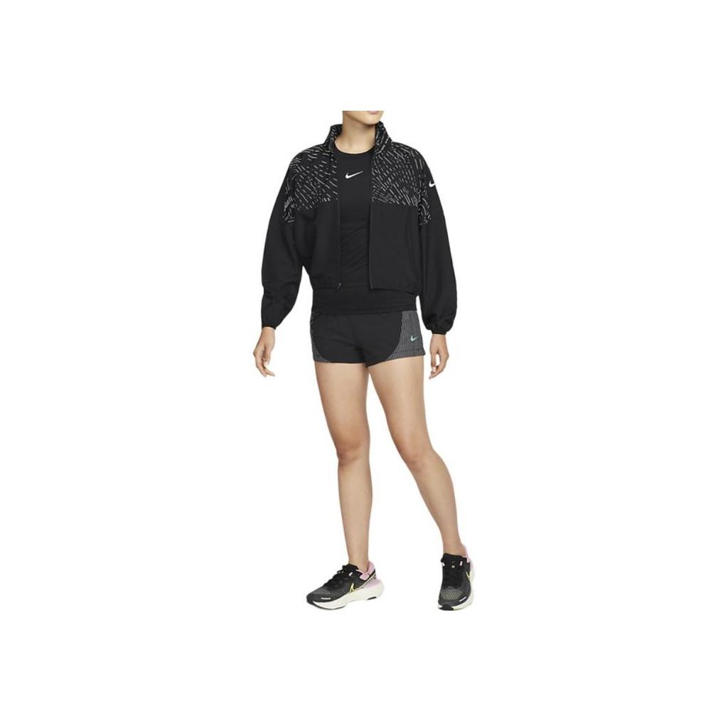 Nike Куртка с воротником-стойкой и принтом логотипа, женская куртка, черная DD6463-010