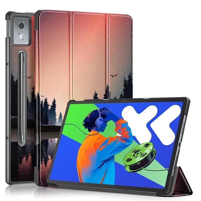 For Lenovo Idea Tab Pro Case 12.7 inch Trifold Magnetic Leather Stand Hard Smart Cover For Lenovo idea tab pro 2025 tb373fu Case