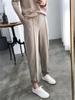 Thicken Women Pencil Pants Womens 2024 Autumn Winter Clothes OL Style Wool Female Work Suit Pant Loose Female Trousers Capris