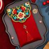 New Year Blessing Words Brocade Red Envelope Brocade Cloth Tassel Cloth Money Pocket HongBao Spring Festival New Year Money Bag