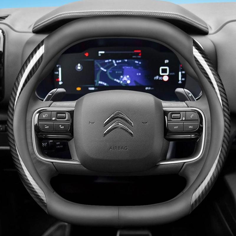 Leather Car Steering Wheel Cover for Citroen C4X C5X C5 Aircross e-Berlingo C4 2021 2022 2023 2024 Auto Interior Accessories