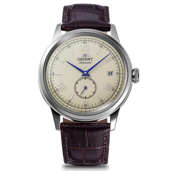 Orient Мужской TRN-AP0105Y (Классический мужской кожаный Bambino) Круглые часы из коричневой нержавеющей стали