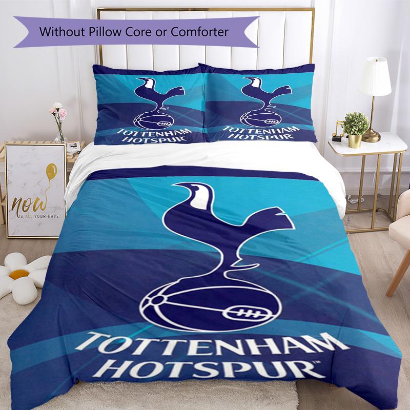 Tottenham Hotspur F.C Design Printed Pattern Duvet Cover Set – includes 1 duvet cover and 2 matching pillowcases Bedroom decor Christmas gifts