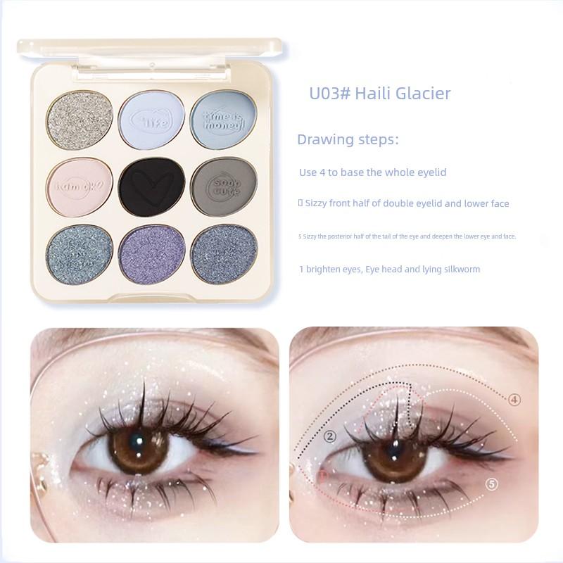 Nine Colors Eye Shadow Plate Xixi New Arrival Wet and Shining Bright Color Matte Earth Tone Daily Eye Makeup Cheap Light Makeup