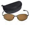 Captain Stag Polarized Sunglasses with Sunglasses Stainless Men's Case, Steel, Brown, CSP-002-1-EH-72