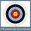 60x60cm Full Ring Archery Target Paper for Bow, Arrow & Darts - Thick, Color-Printed Coated Surface for Competition & Practice