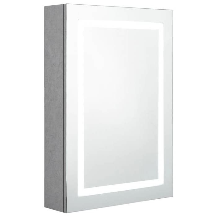 VidaXL Bathroom Cabinet with LED Mirror Concrete Grey 50x13x70 Cm 326488