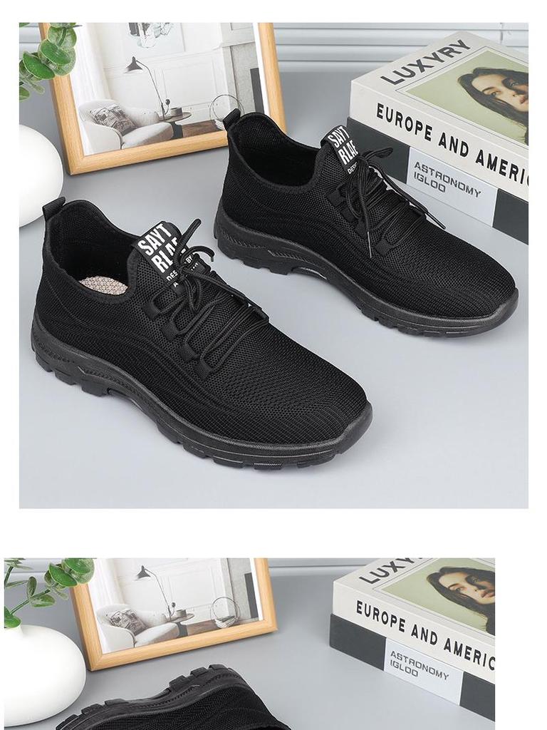 Мужские черные повседневные туфли «Золотая осень» со светлой полиуретановой подошвой