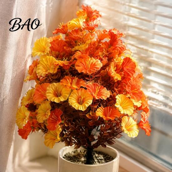 Artificial Flowering Plant Set Petunia Flower Stake, Fake Morning Glory Ground Stake Flower, Garden Arrangement Outdoor UV?Resistant Floral