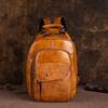 Johnature Retro Men Mini Backpack Genuine Leather Multifunctional Bag First Layer Cowhide Handmade Male Chest Bags