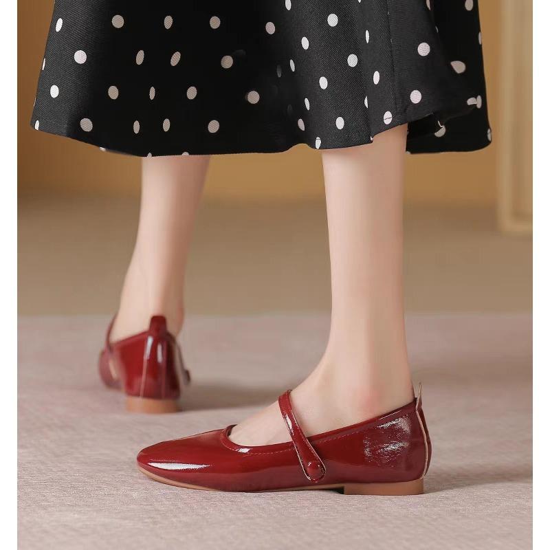 Модная весенняя новинка, женские туфли Мэри Джейн на плоской подошве с круглым носком, неглубокие, женские повседневные балетки, элегантные кожаные туфли, zapatos mujer