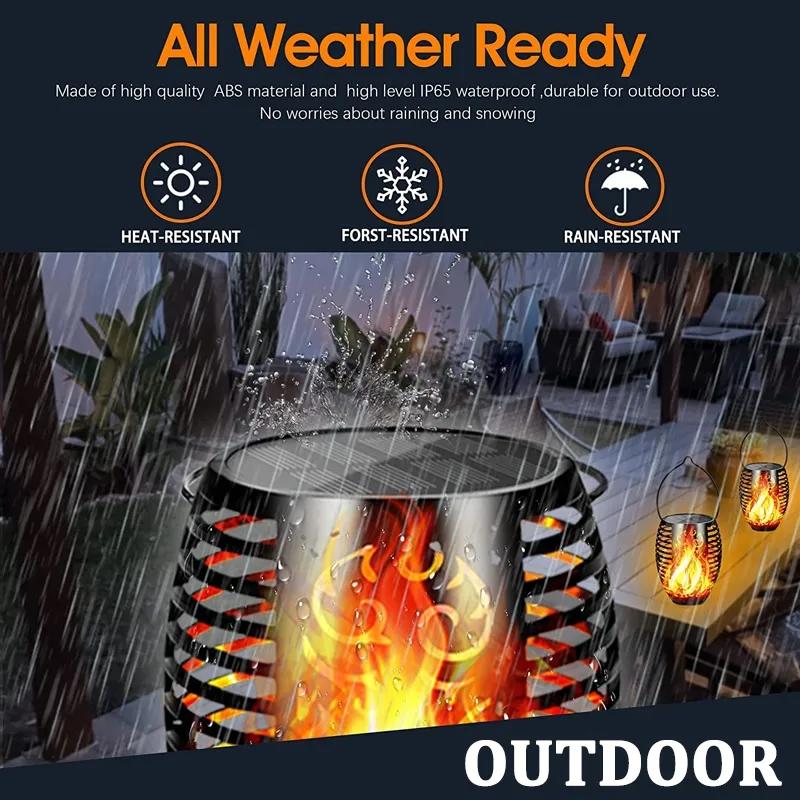 96 LED Solar Flame Lamp Outdoor Ground Mounted Lamp Waterproof Garden Patio Flickering Dancing Atmosphere Flame Lantern