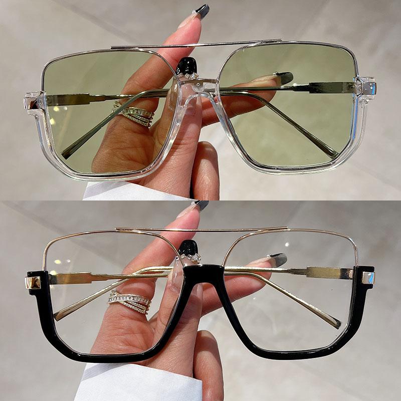 2 пары в наборе квадратные солнцезащитные очки модные винтажные с двойной переносицей повседневные солнцезащитные очки женские стильные большие брендовые дизайнерские очки