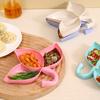 2 шт. блюдо для макания, 3 отделения в форме листа, пищевая заправка для салата, анис, порошок чили, приправа, соус, поднос для мусора, держатель тарелки, кухонные принадлежности