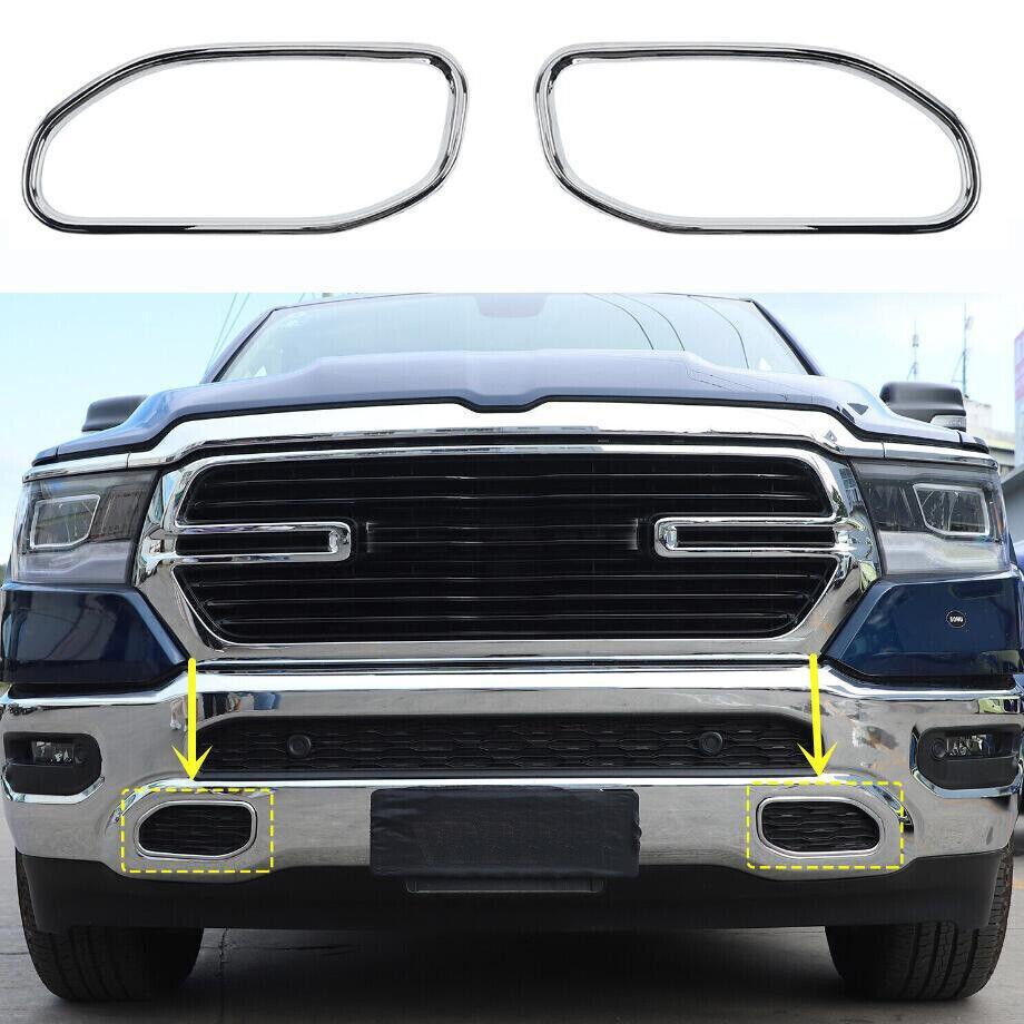 Fit For Dodge RAM 1500 ABS Chrome Front Bumper Grille Grill Cover Trim 2019-2024